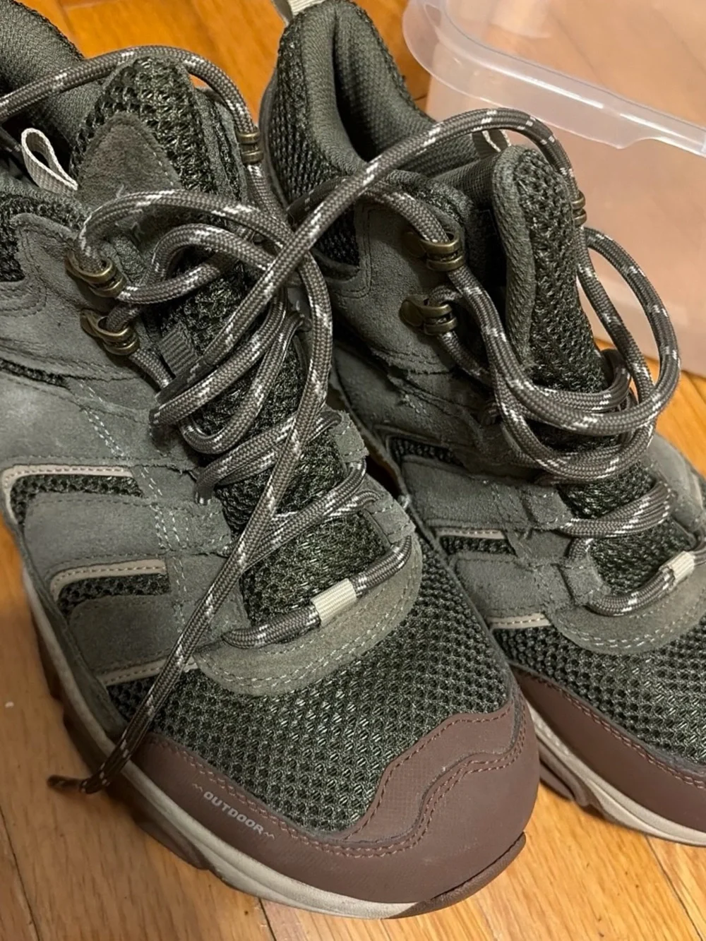 Skechers Outdoor Gray Lace-Up Ankle Boots